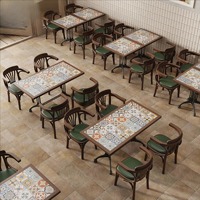 Nouvel ensemble table et chaises multifonctionnel en bois massif pour cafés, restaurants et pâtisseries - Mobilier commercial
