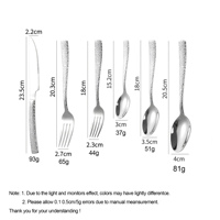 Ensemble de Couverts de Luxe en Acier Inoxydable, Lot de Vaisselle Épaisse avec Manche Martelé et Finition Miroir, Idéal pour Mariages et Hôtels