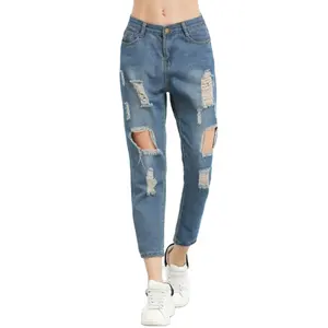 High Quality Casual Style Fashion Distressed Boyfriend Ankle Jeans