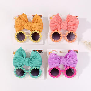 Gafas de sol infantiles con diseño de girasol de dibujos animados y diademas de esqueleto de color sólido - Product Image 2