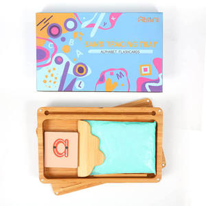 Plateau de <span class=keywords><strong>sable</strong></span> en bois et tableau d'écriture de <span class=keywords><strong>sable</strong></span> Montessori pour enfants comme jouets d'apprentissage précoce pour le développement moteur - Product Image 5