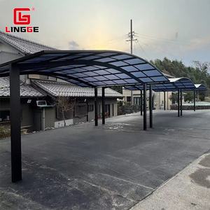 3x5m 4x6m Toit en polycarbonate anti-écrasement Parking Carport personnalisé Deux <span class=keywords><strong>voitures</strong></span> Protection UV <span class=keywords><strong>Garage</strong></span> en aluminium Double Carports - Product Image 5