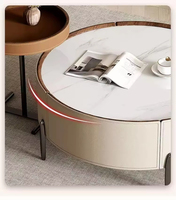 Ensemble de tables basses contemporaines en métal Haavk pour salon, chambre, salle à manger - Rangement durable, écologique, facile à nettoyer, meubles pour la maison
