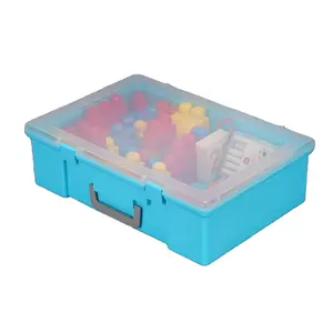 矩形玩具储物柜储物盒，带翻盖式盖子PP塑料盒