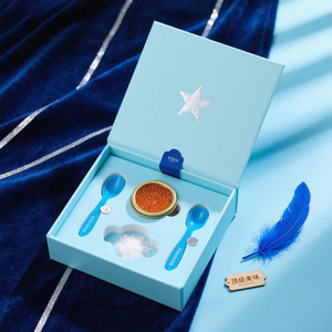 Biểu Tượng Tùy Chỉnh In Sang Trọng Cao Cấp Cấp Thực Phẩm Caviar Bao Bì Thanh Lịch Và Phong Cách Nắp Và Cơ Sở Hộp Túi Giấy Cho Hộp Trứng Cá Muối - Product Image 3