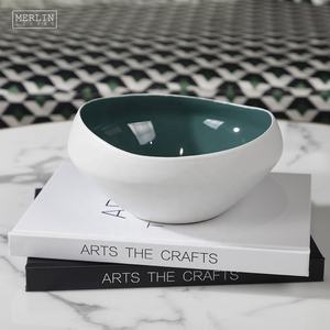Merlin Living lussuosa ciotola di frutta in ceramica e piatto rotondo oggetti decorativi Morandi con smalto esterno liscio opaco per l'arredamento della casa - Product Image 4