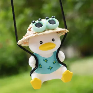 High Quality Cartoon Cute Swing Duck Auto Car SUV Interior Rearview Mirror Hanging Decoration Accessories Ornament