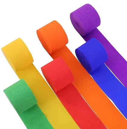 4pack Bright Colours streamers (yellow, red, blue, green, orange, pink)