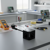 Korea/Deutschland EU-Standard Würfel-Steckdosenleiste 3 Steckdosen USB-A 1 Port 2 Typ-C Anschlüsse 16A PD20W Elektrischer Stecker Feuerfest