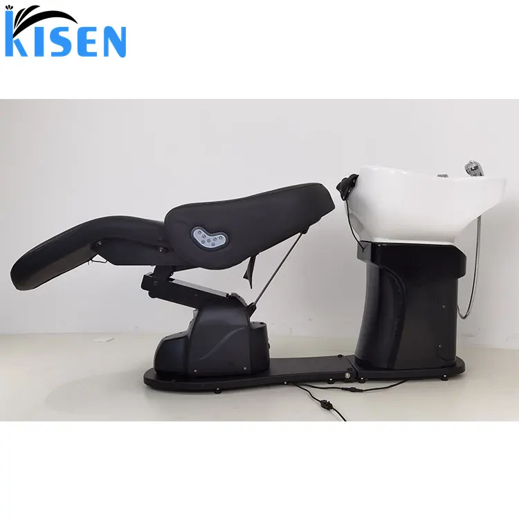 Kisen luxe nouveau design lavage automatique des cheveux shampooing électrique lit table de massage chaise avec rotation pour la beauté et le salon de coiffure