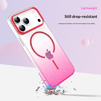 Coque de téléphone magnétique à paillettes dégradées, compatible avec iPhone 11/12/13/14/15/16/17 Pro Max, anti-chute