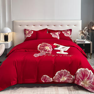 Parure de lit de luxe 100 % coton de style européen - Linge de lit uni respirant en coton doux pour hôtel et maison - Product Image 1