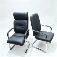 Chaise de bureau ergonomique en similicuir PU, pivotante, à dossier haut, pour dirigeant, avec base fixe, pour conférence et visiteur, vente en gros OEM