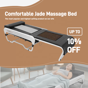 Lit de <span class=keywords><strong>Massage</strong></span> thermique infrarouge électrique Portable V3 acupression complète du corps avec Table de <span class=keywords><strong>Massage</strong></span> en cuir synthétique en pierre de rouleau de Jade - Product Image 1