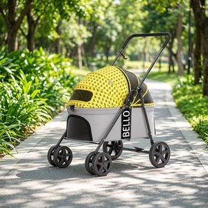 Carrito Plegable <span class=keywords><strong>de</strong></span> Acero <span class=keywords><strong>de</strong></span> 4 Ruedas para Mascotas, Transportador Portátil para Exteriores, Gran Capacidad <span class=keywords><strong>de</strong></span> 15 kg, Nueva Tecnología para Viajes <span class=keywords><strong>Deportivos</strong></span> con Gatos - Product Image 1