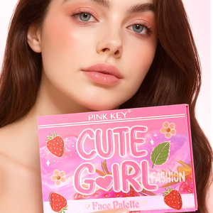 จานบลัชออน6สีสีชมพูรูปหัวใจของเด็กผู้หญิงกันน้ำเคลือบมุกหลากสีแต่งหน้านู้ดนักเรียนกรูมมิ่งธรรมชาติ - Product Image 3