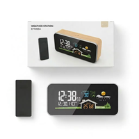 Thermomètre extérieur pour usage domestique, station météo sans fil en plastique, écran LCD, prévisions météorologiques, réveil, design moderne