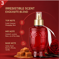 Brume parfumée OEM ODM 175ml Red Muse, spray corporel, parfum cannelle praliné vanille, longue tenue 24h, sans alcool, hydratant