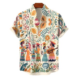 Chemise à manches courtes en popeline pour <span class=keywords><strong>homme</strong></span> été 2024 Taille européenne <span class=keywords><strong>Style</strong></span> plage Usine - Product Image 5