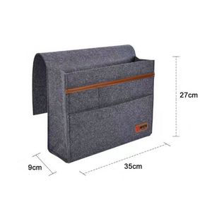Organisateur de chevet et de canapé en feutre gris foncé pour rangement suspendu, pour une organisation efficace - Product Image 3