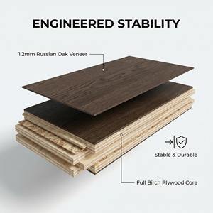 Plancher en bois dur multicouche en chêne et bouleau, économique et facile à nettoyer, dimensions 1900x190x14mm, utilisation extérieure, garantie 5 ans - Product Image 3