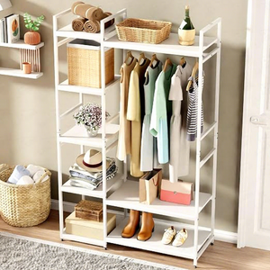 Minimalist Metal <b>Clothing</b> <b>Rack</b> <b>Standing</b> Type 5 Layers Multifunctional Storage Holder for Wardrobe Use - Product Image 2