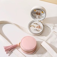 Boîte de rangement à bijoux en PU avec fermeture éclair, organisateur d'accessoires portable créatif multi-couches pour colliers et boucles d'oreilles - Style décontracté