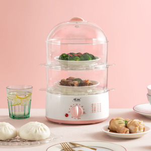 Yitong Electric <b>Steamer</b> 2-Layer 5L Transparent Lid Timer Function Household Kitchen Appliance - Product Image 1