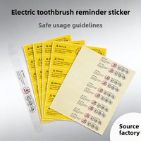 Autocollants adhésifs d'avertissement pour brosse à dents électrique, étiquettes personnalisables, impressions haute définition, matériau PE, résistant aux rayures