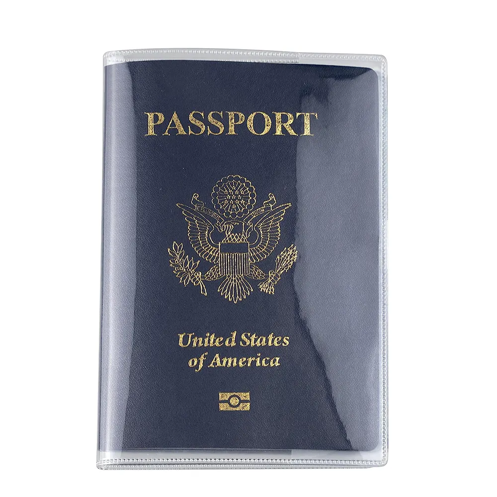 Funda transparente para pasaporte, protector transparente de viaje, organizador de cartera, soporte para pasaporte, organizador de documentos de viaje transparente