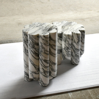 Mesa de Centro de Mármol, Diseño Moderno, Muebles para Sala de Estar, Acabado Mate, Piedra Resistente, Fácil de Limpiar, para Decoración del Hogar, Bodas, Villas