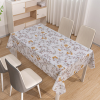 Rouleau de nappe en PVC blanc crème à imprimé floral RNPT pour restaurant, nappe rectangulaire résistante