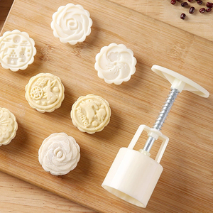 Bán buôn 3D Tự làm nhà MOONCAKE khuôn hoa hình nướng khuôn tay ép Fudge bánh fondant khuôn nhà bếp tiện ích Cookie cutter - Product Image 2