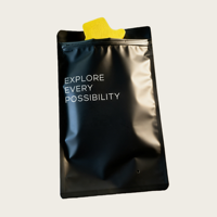Pochette debout en composite mat noir PET/CPP, fabriquée en matériau composite résistant à l'humidité