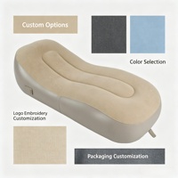 Chaise longue gonflable portable en forme de S, avec revêtement floqué doux, pour le voyage, le camping et la plage