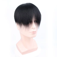 LONGFOR Perruque pour homme ultra-fine, biologique, pour cuir chevelier, invisible, sans couture, cheveux courts, couvrant la calvitie, cheveux Remy, densité 150%, base en PU