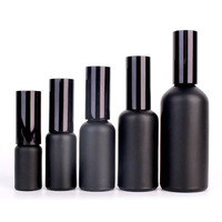 Flacon compte-gouttes en verre noir mat de 10 ml à 100 ml, flacon d'huile essentielle avec bouchon doré, logo personnalisé et impression sur soie