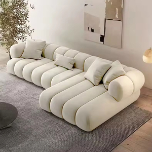 Phổ Biến Kem Trắng Đồ Nội Thất Phòng Khách L Hình Dạng Sofa Đặt Sang Trọng Hiện Đại Ghế Nhung Phòng Chờ Mềm Mại Thanh Lịch Sofa Đặt Cho Nhà - Product Image 1