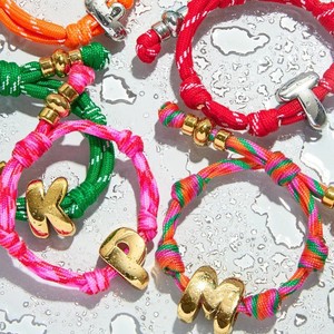 <strong>Initial</strong> <strong>Bracelet</strong> for unisex ,Custom <strong>Initial</strong> <strong>Bracelet</strong> <strong>with</strong> Colorful Alphabet Charm Adjustable Braided Rope <strong>bracelet</strong> jewelry Gift - Product Image 4
