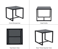 Conjunto de Comedor de Mimbre Moderno para Balcón Pequeño, 7 Plazas, 3 Piezas, Resistente al Agua, para Jardín y Patio
