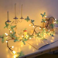 Lampe LED d'intérieur à télécommande USB, flexible en rotin, avec 8 modes, décoration murale papillon, lumière d'ambiance pour Noël