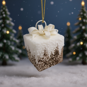 Homeera Christmas Pendant Square Foam Champagne Color Handicraft Holiday Decoration - Product Image 2