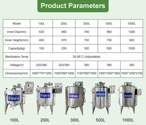Équipement laitier : Cuve de pasteurisation à double enveloppe 400L 500L pour <span class=keywords><strong>lait</strong></span>, yaourt, crème glacée, liquide d'œuf, <span class=keywords><strong>miel</strong></span>, bière - Product Image 3