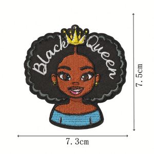 Patchs thermocollants brodés sur machine à broder, motifs de dessins animés, anime, Black Girl Magic, pour la décoration de vêtements - Product Image 4