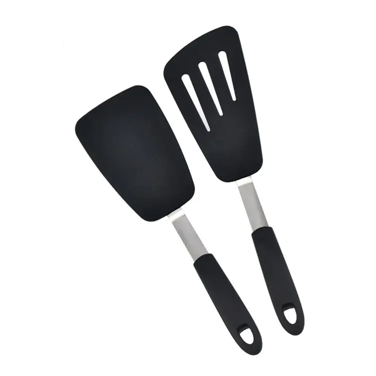 Amazon Best Seller 2 pcs Non-stick Silicone Cooking Utensil Set Heat Resistant and Flexible Turner Set