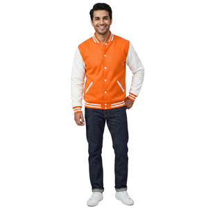 Veste universitaire de haute qualité en gros, broderie chenille, manches en cuir, veste universitaire personnalisée pour hommes - Product Image 1