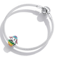 Breloque Pendentif Lapin et Œuf de Pâques en Argent Sterling 925, Bijou Animal Fin pour Femme, Compatible Bracelet et Collier - SCC2117