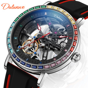 Montre automatique mécanique authentique <span class=keywords><strong>Roger</strong></span> 2026 avec design squeletté et cadran lumineux, montre-bracelet tendance pour homme - Product Image 1