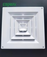 Diffuseur d'air carré en plastique ABS OEM, 10 pouces, résistant aux UV, à lamelles réglables, grille de ventilation HVAC, blanc