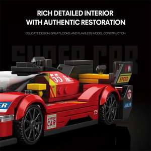 Reobrix 661 Hyper voiture <span class=keywords><strong>F1</strong></span> Bausteine enfants assemblage jouets 1:24 échelle modèle <span class=keywords><strong>Miniature</strong></span> voiture blocs de construction ensembles pour cadeaux de noël - Product Image 5